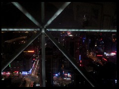 Sky bar, a globe on top of The Panglin Hotel, our hotel in Luohu district.